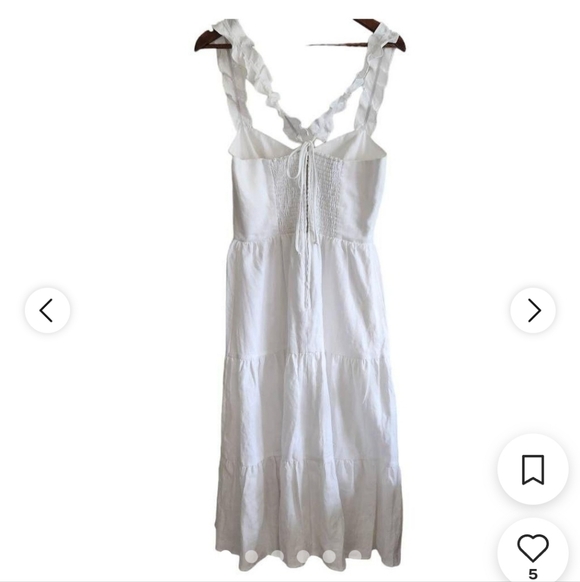 Reformation Montecito Linen Dress 10 White - Picture 3 of 6